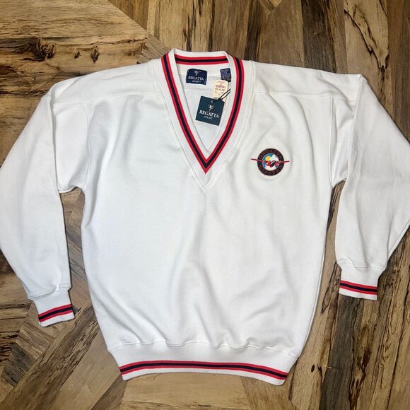 Vintage 90s Regatta Sport V-Neck Sweater NWT L/G - Picture 1 of 8